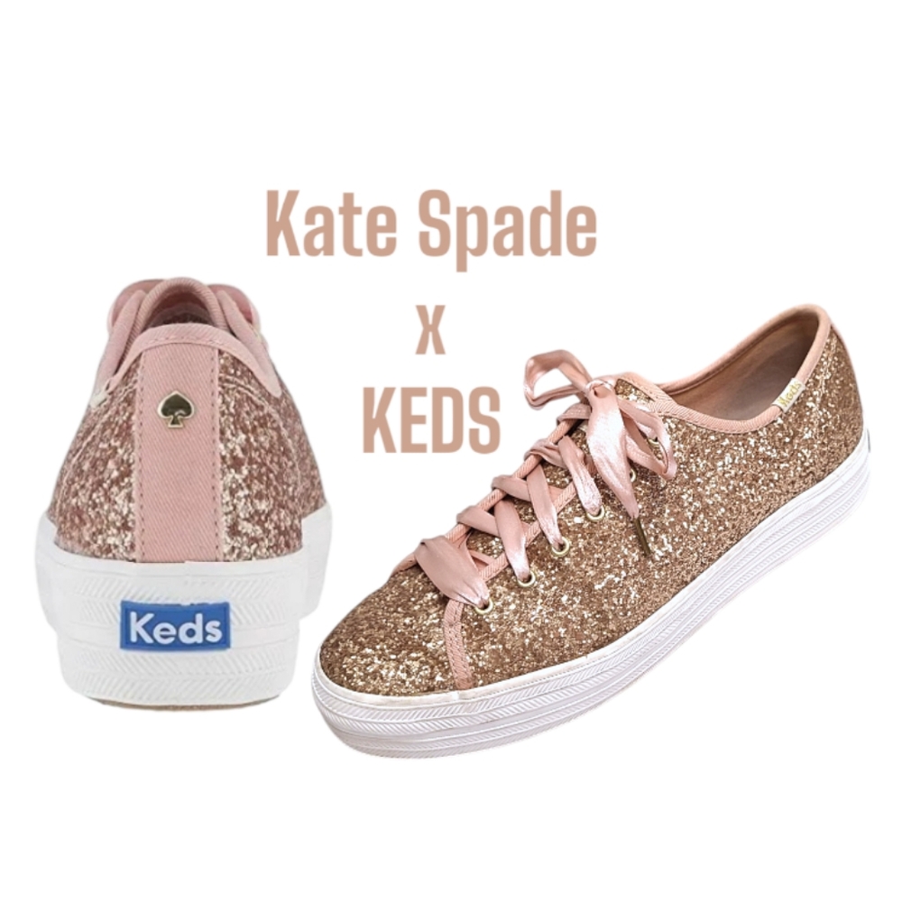 Kate Spade Glitter Sneakers - Pink and Gold Women’s Size 8.5